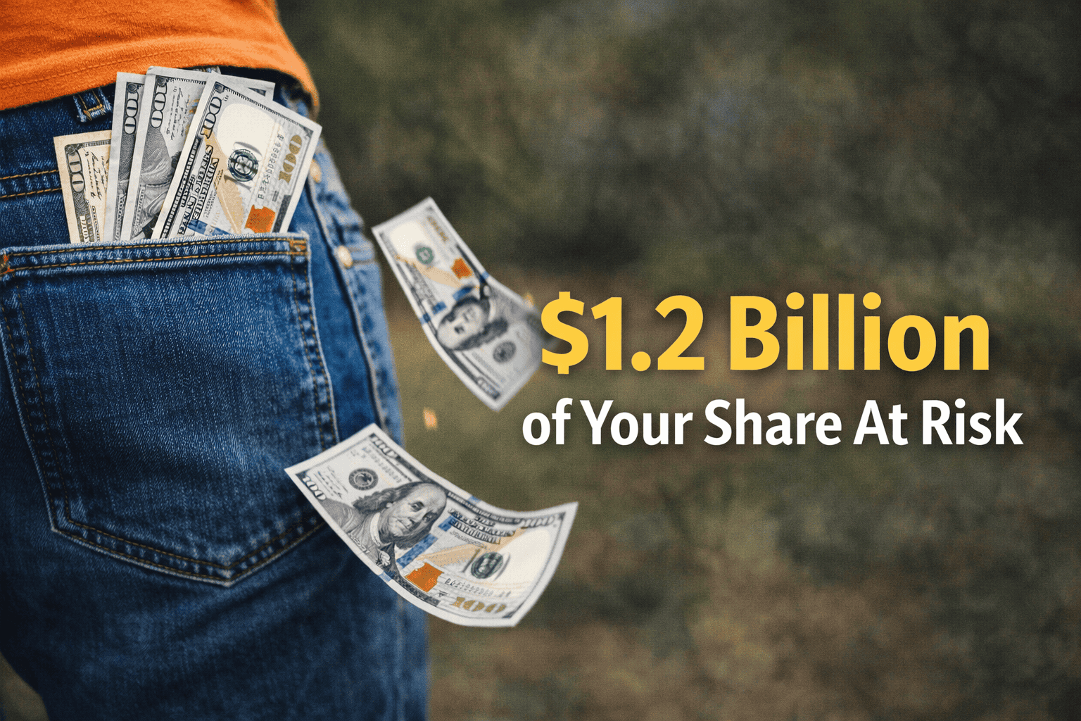 US dollar bills slipping out of a back pocket, illustrating unclaimed tax refunds and money at risk of being lost